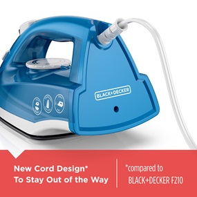 New cord design to stay out of the way - compared to Black+Decker F210