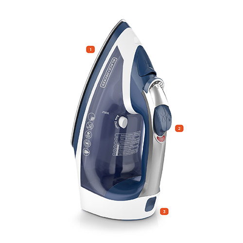 Black & Decker Easy Steam Compact Iron with Dual Cord - Blue