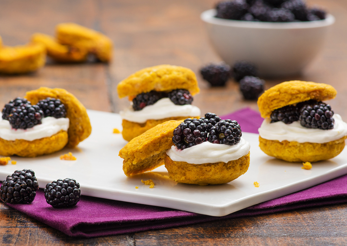 Pumpkin Spice and Butterscotch Biscuits with Maple Whipped Cream