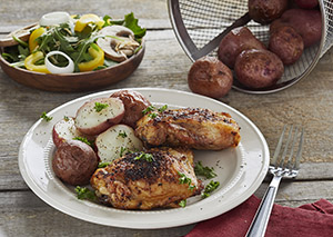 Chicken Thighs with Salt and Vinegar Potatoes George Foreman Recipe