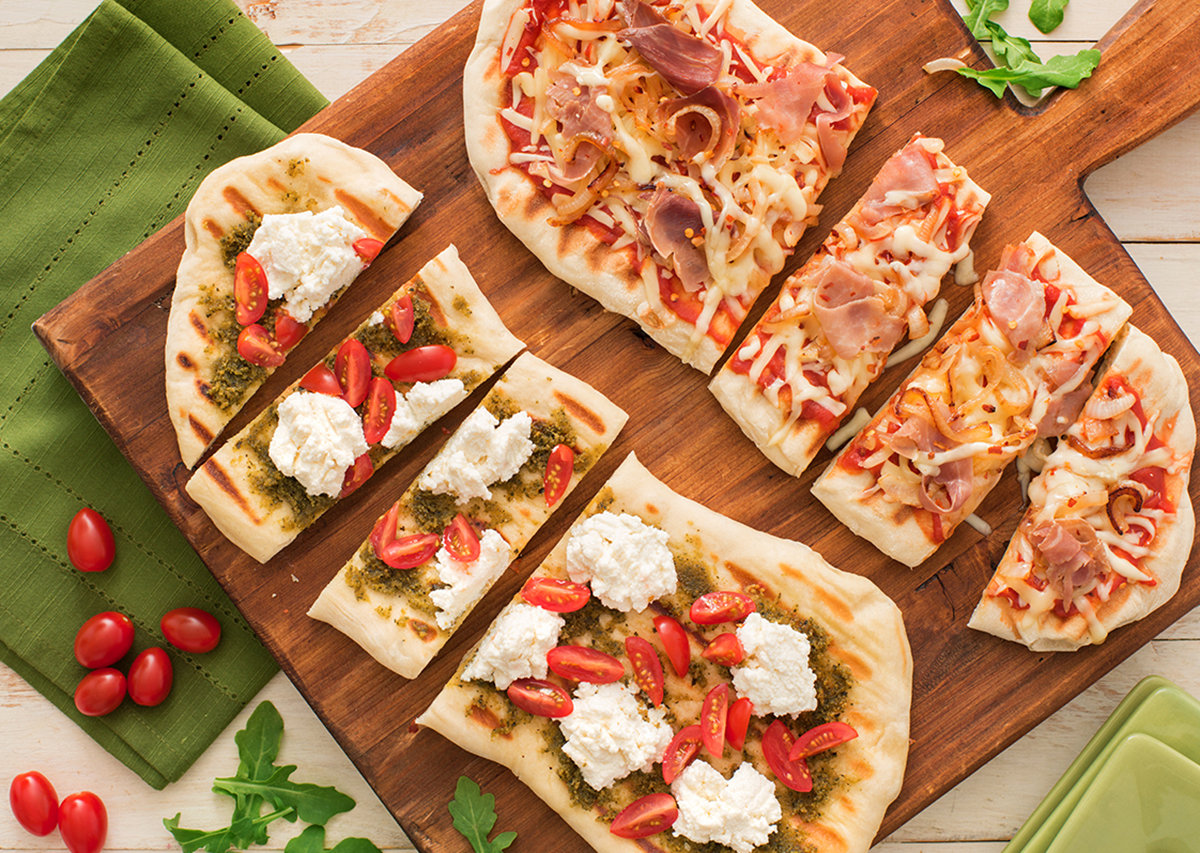 Grilled Flat Bread Pizza Duo