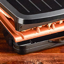 George Foreman 2-Serving Copper Color Classic Plate Grill, Electric Indoor  Grill and Panini Press, Black/Copper, GR320FBC 