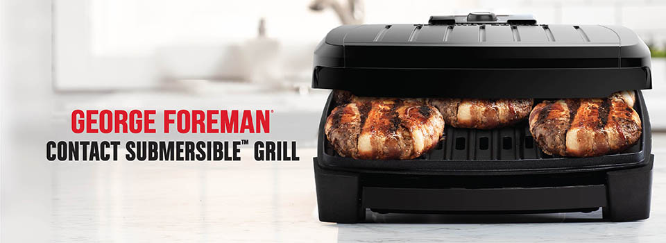 George Foreman 5-Serving Submersible Grill with Black Plates - Power  Townsend Company