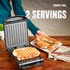 2-Serving Classic Plate Electric Indoor Grill and Panini Press, Black, GRS040B - 2 Servings