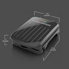 2-Serving Classic Plate Electric Indoor Grill and Panini Press, Black, GRS040B - Dimensions