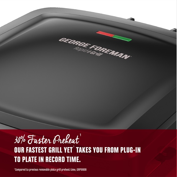 4-Serving Removable Plate & Panini Grill - Black