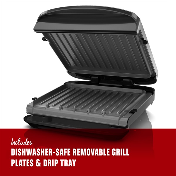 George Foreman 4-Serving Removable Plate Electric Grill and Panini