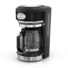 Retro Style 8-Cup Coffeemaker | Black & Stainless Steel