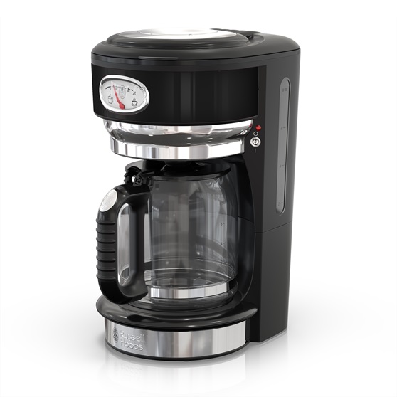 Retro Style 8-Cup* Coffeemaker, Black & Stainless Steel