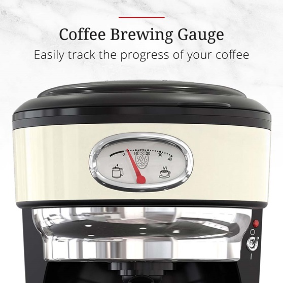 CM3100CRR Retro Style Coffeemaker in Cream - Process Gauge