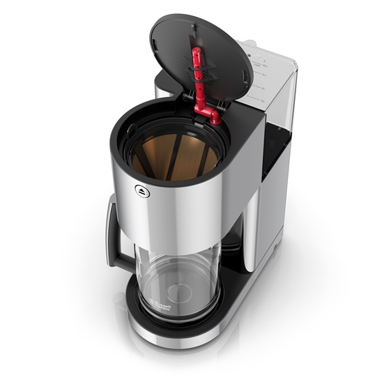 Stainless Steel 8-Cup Coffeemaker | Black Glass Accent