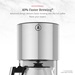 Stainless Steel 8-Cup Coffeemaker | Black Glass Accent | 40 percent faster