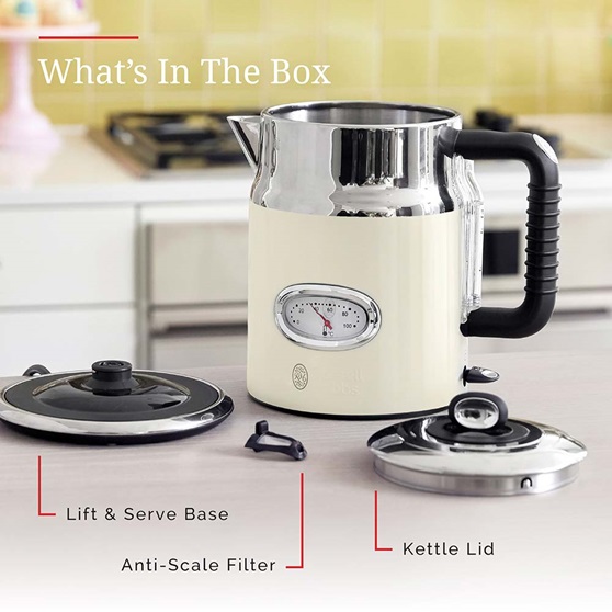 KE5550CRR Retro Style Electric Kettle in Cream - Whats In The Box