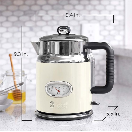 KE5550CRR Retro Style Electric Kettle in Cream - Product Scale Image