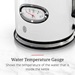 KE5550WTR Retro Style Electric Kettle in White - Temperature Gauge