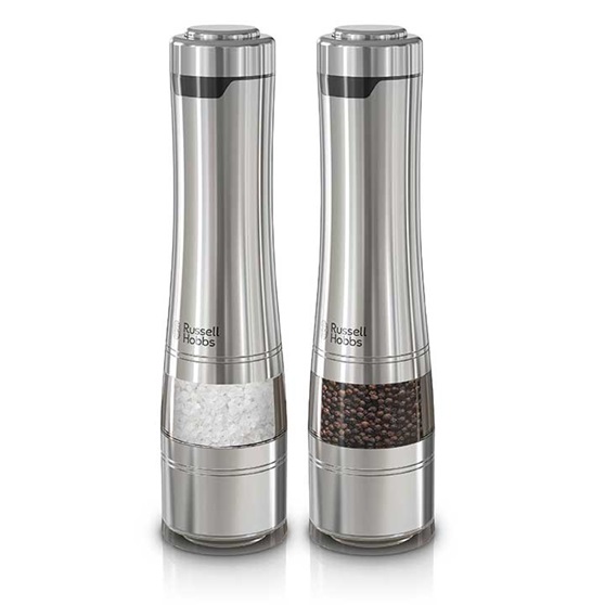 2 Pieces Electric Salt and Pepper Grinder Stainless Steel Pepper