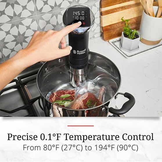 Precise 0.1 degree temperature control. From 80 degrees F to 194 degrees F. 