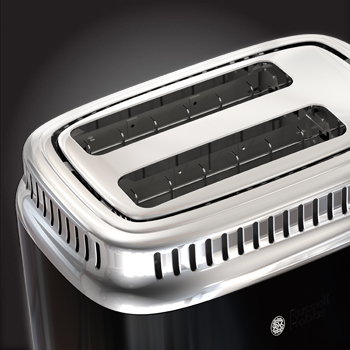 russell hobbs black retro style 2 slice toaster tr9150bkrc