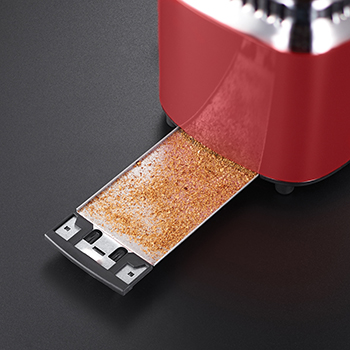 russell hobbs red retro 2 slice toaster crumb tray