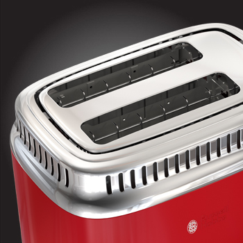 russell hobbs red retro style 2 slice toaster tr9150rdrc