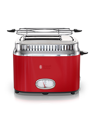 russell hobbs red retro style 2 slice toaster