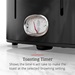 Toasting Timer shows the time it will take to make the toast at the selected browning setting | TR9250BKR