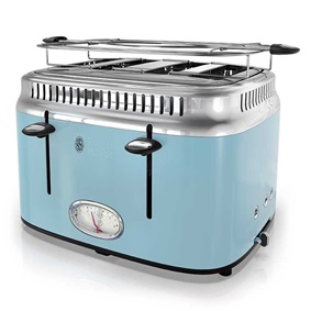Russell Hobbs 4-Slice Retro Toaster, Heavenly Blue, TR9250BLR