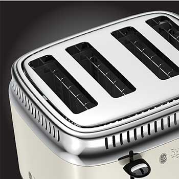 cream retro 4 slice toaster extra wide slots