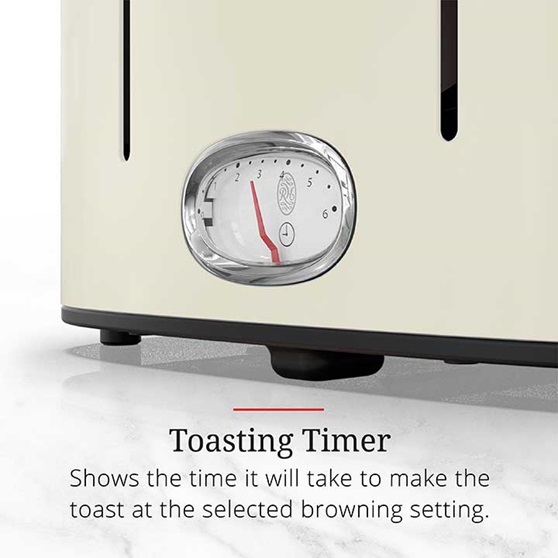 Toasting Timer shows the time it will take to make the toast at the selected browning setting | TR9250CRRC