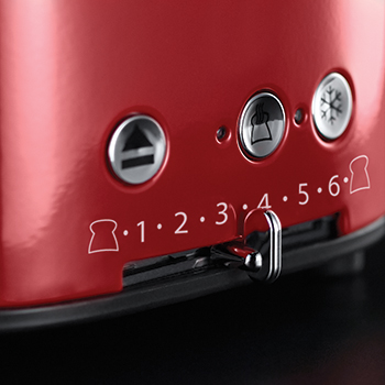 red retro 4 slice toaster variable browning control