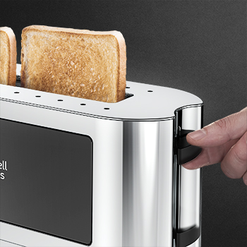 black glass accent 2 slice toaster lift and look