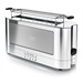 2-Slice Stainless Steel Long Toaster | Black Glass Accent