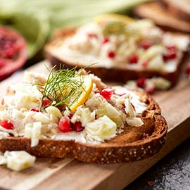 Fennel Pomegranate Crab Toast Recipe | Russell Hobbs®