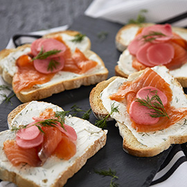 Salmon & Pickled Radish Toast Recipe by Russell Hobbs